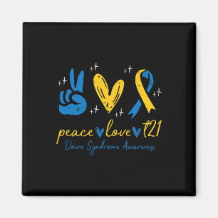 Love Trisomy 21 Down Syndrome Awareness Women Men Magnet