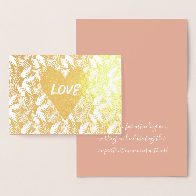 Love Tropical Wedding Thank You Foil Card (Display)