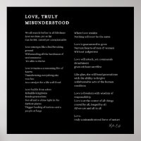 Love truly misunderstood love poem poetry poster