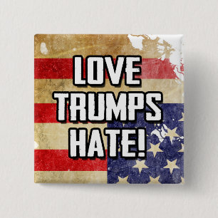 Love Trumps Hate 15 Cm Square Badge