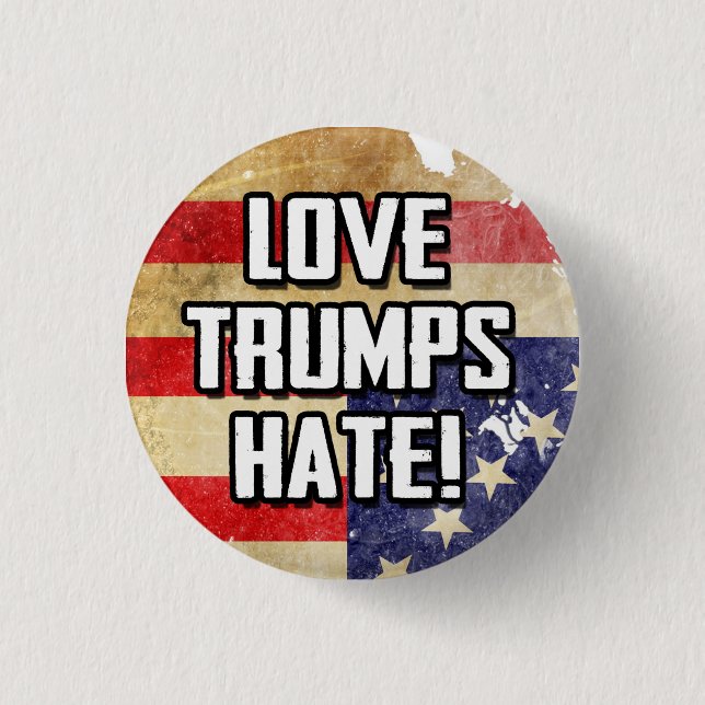 Love Trumps Hate 3 Cm Round Badge (Front)