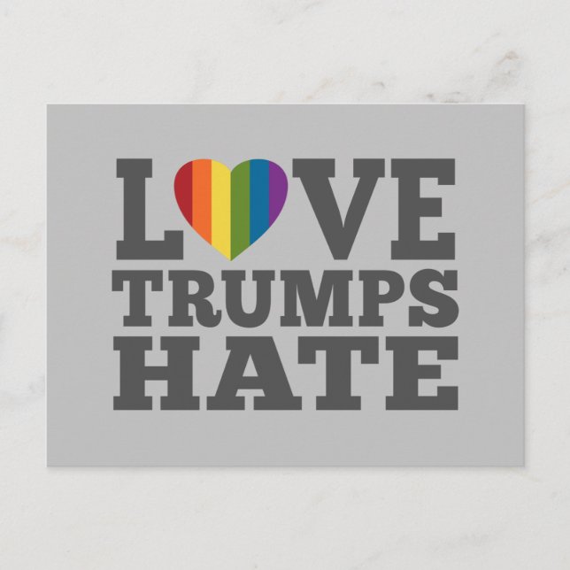 Love Trumps Hate - Anti Donald Trump Postcard (Front)