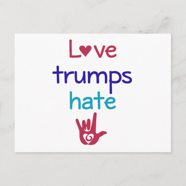 Love Trumps Hate Anti Trump Postcard (Front)