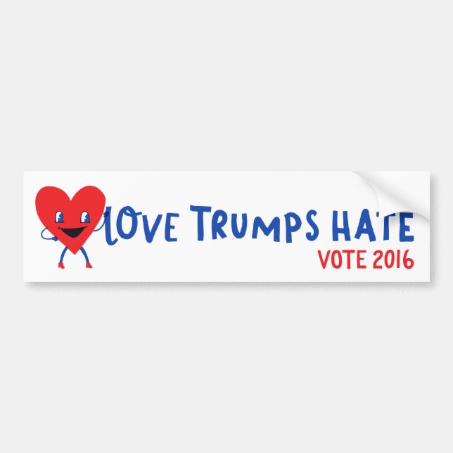 Love Trumps Hate Bumper Sticker (Front)