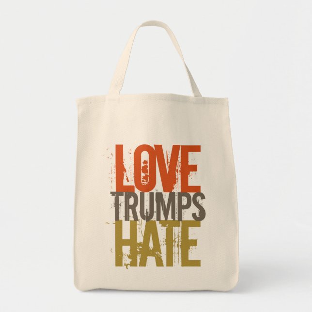 Love Trumps Hate Grocery Tote Bag (Front)