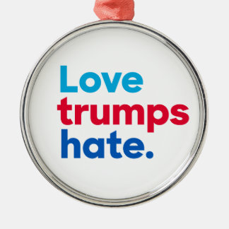 "Love trumps hate" Metal Tree Decoration