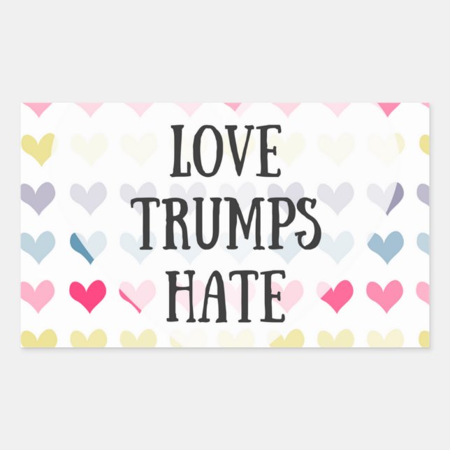 Love trumps hate (sticker) rectangular sticker (Front)