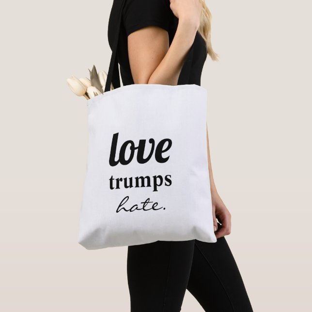 Love trumps Hate Tote Bag (Close Up)