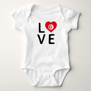Love - Tunisia Flag Baby Bodysuit