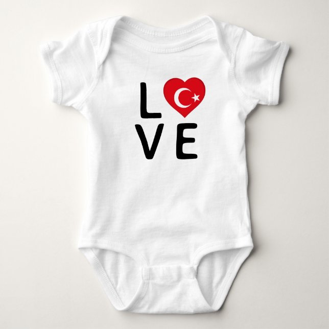 Love - Turkey Flag Baby Bodysuit (Front)
