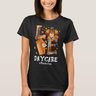 LOVE Turkey Pilgrim Daycare Teacher Life Thanksgiv T-Shirt