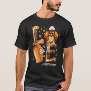 LOVE Turkey Pilgrim Pumpkin Pie Healthcare Worker T-Shirt