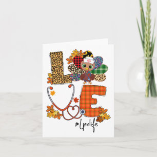 Love Turkey Stethoscope Lpn Nurse Life Thanksgivin Card