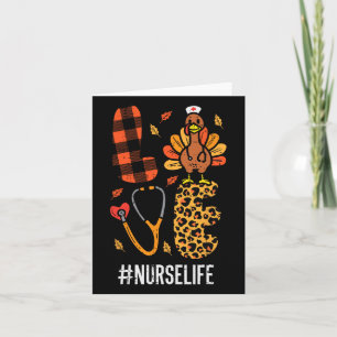 Love Turkey Stethoscope Nurse Thanksgiving Fall Sc Card