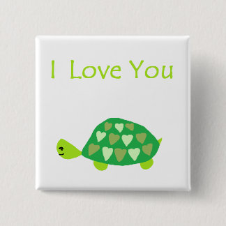 Love Turtle 15 Cm Square Badge