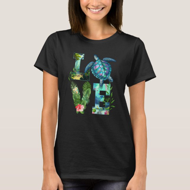 Love Turtle Earth Day Save Planet Environmental Se T-Shirt (Front)