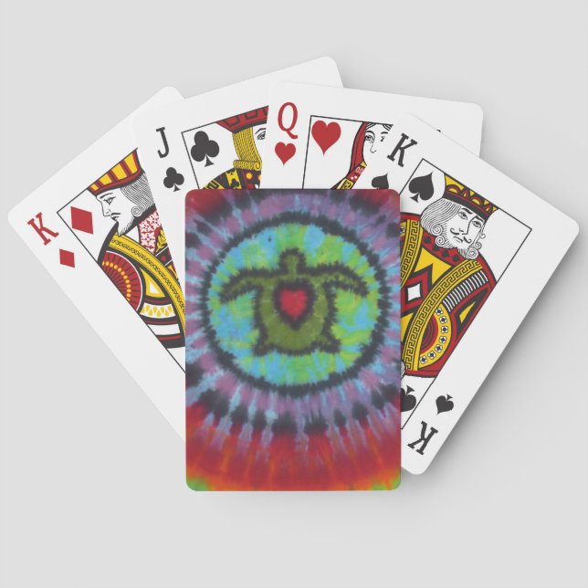 Love Turtles Tie Dye Bicycle Playing Cards (Back)