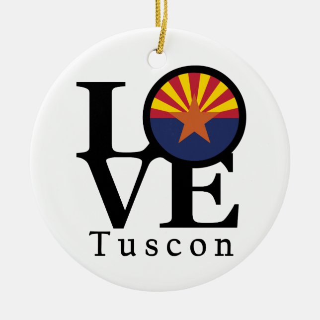 LOVE Tuscon AZ Ceramic Tree Decoration (Front)
