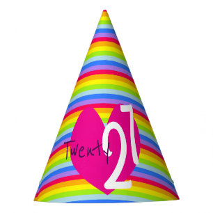 love twenty 27 rainbow stripe party hat