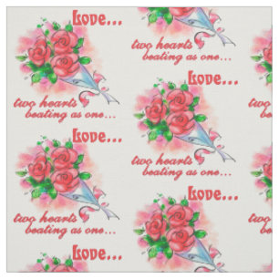 Love Two Hearts Beating As One Fabric