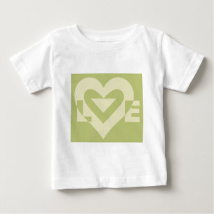Love Two-Tone Sage Green Baby T-Shirt
