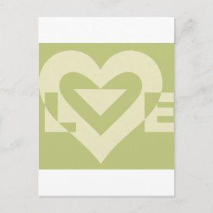 Love Two-Tone Sage Green Postcard