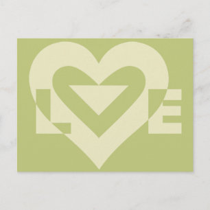 Love Two-Tone Sage Green Postcard