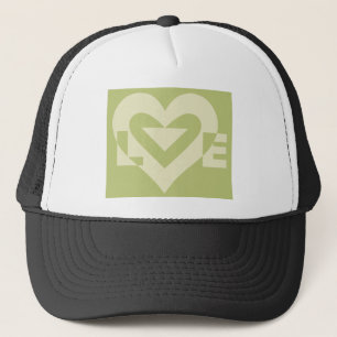 Love Two-Tone Sage Green Trucker Hat
