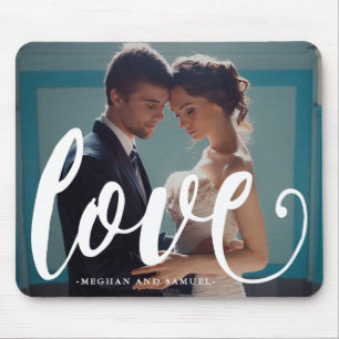 Love Typography and Names Photo Mousepad