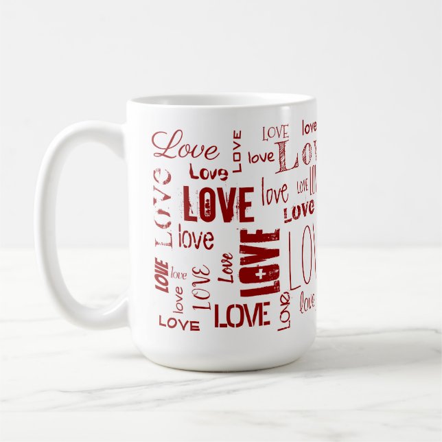 LOVE! Typography Coffee Mug (Left)