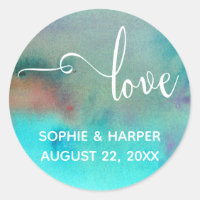 Love Typography, Colourful Abstract Watercolor Was