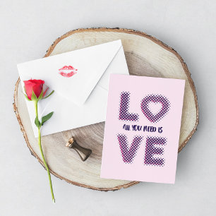 Love typography design. card
