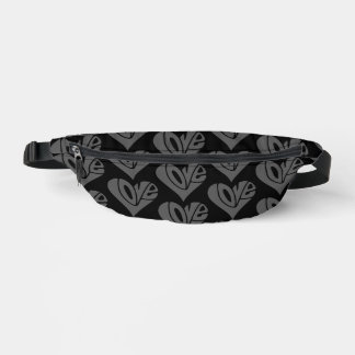 Love Typography in Heart Shape Bum Bags