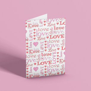 Love Typography Pattern Valentine’s Day Holiday Card