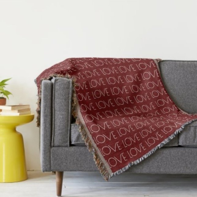 Love Typography Red Valentine's Day Throw Blanket (Creator Uploaded)