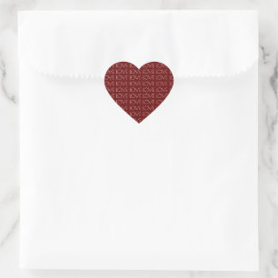 Love Typography Red Valentine's Heart Sticker