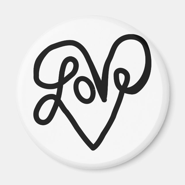 Love Typography Text Art Magnet (Front)