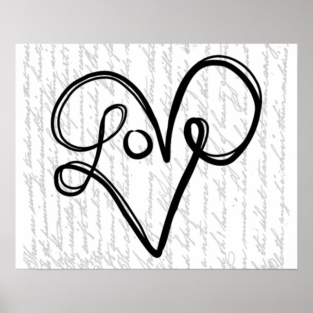 Love Typography Text Art Poster (Front)