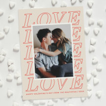 Love Typography Valentine's Day Card - Red
