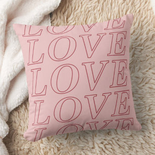 Love Typography Valentine's Day Pillow - Pink