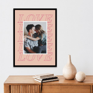 Love Typography Valentine's Day Poster - Peach