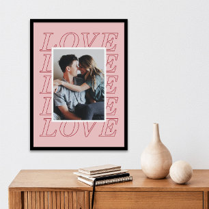 Love Typography Valentine's Day Poster - Pink