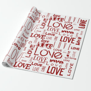 LOVE! Typography Wrapping Paper