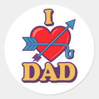 Love u DAD  Classic Round Sticker