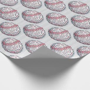 Love U Love Boston-Baseball Gift Wrap 02-Blue