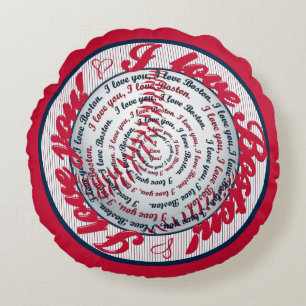 Love u Love Boston-Round Baseball Pillow