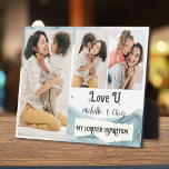 Love U mom: My forever inspiration Plaque<br><div class="desc">This heartfelt Zazzle plaque captures the love and appreciation you have for your mom with three cherished photos that reflect your special bond. The photos are arranged in a tasteful and balanced manner, with the words "Love You" displayed in elegant script lettering below the photos. The plaque is made of...</div>