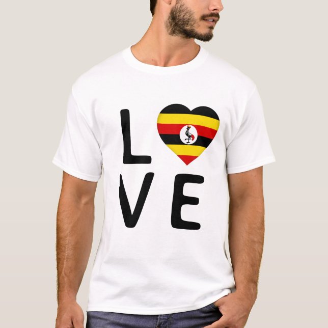 Love - Uganda Flag T-Shirt (Front)