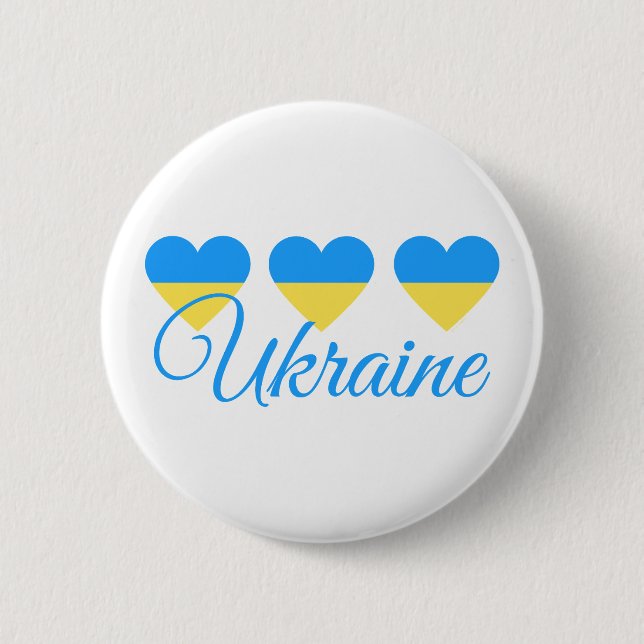 Love Ukraine 6 Cm Round Badge (Front)