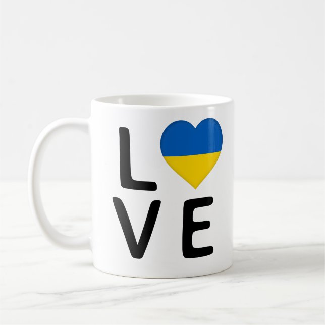 Love - Ukraine Flag Coffee Mug (Left)